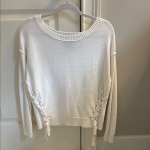 Abercrombie & Fitch Cream Sweater with Lace Accents